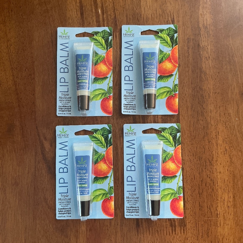 Hempz lip balm 4 pack triple moisture